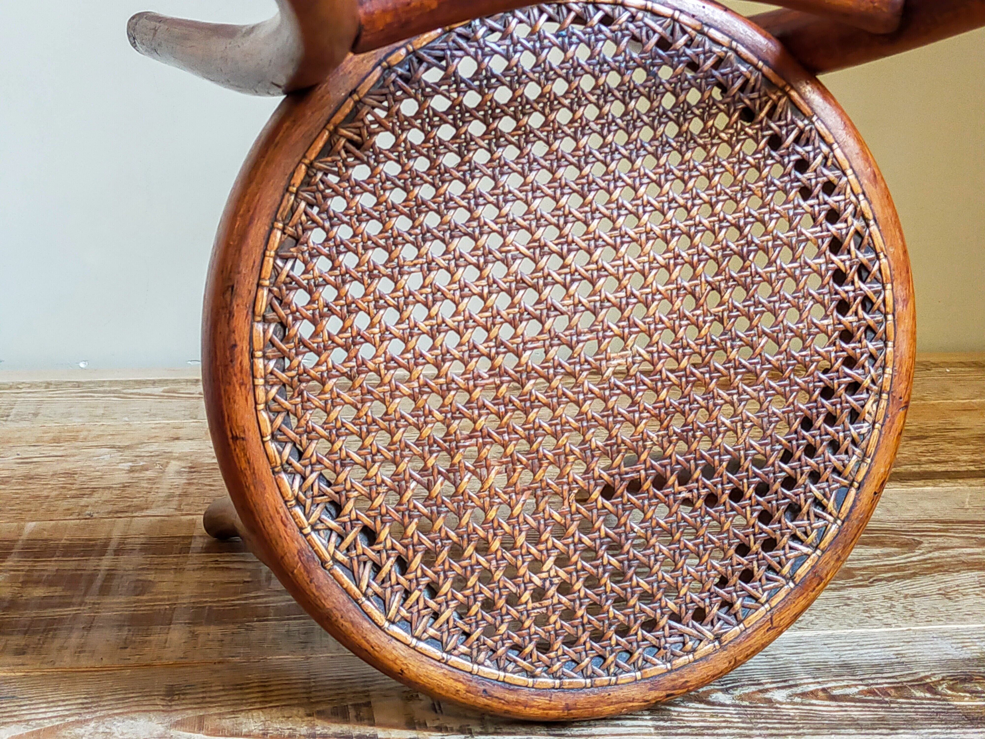 Children's chair in curved round wood old year