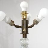 Murano glass and bronze floor lamp attributed to Seguso Vetri, Italy.