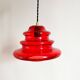 Suspension en verre rouge vintage