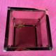 Vintage 1970 coffee table square gold bright square tube 3 platters