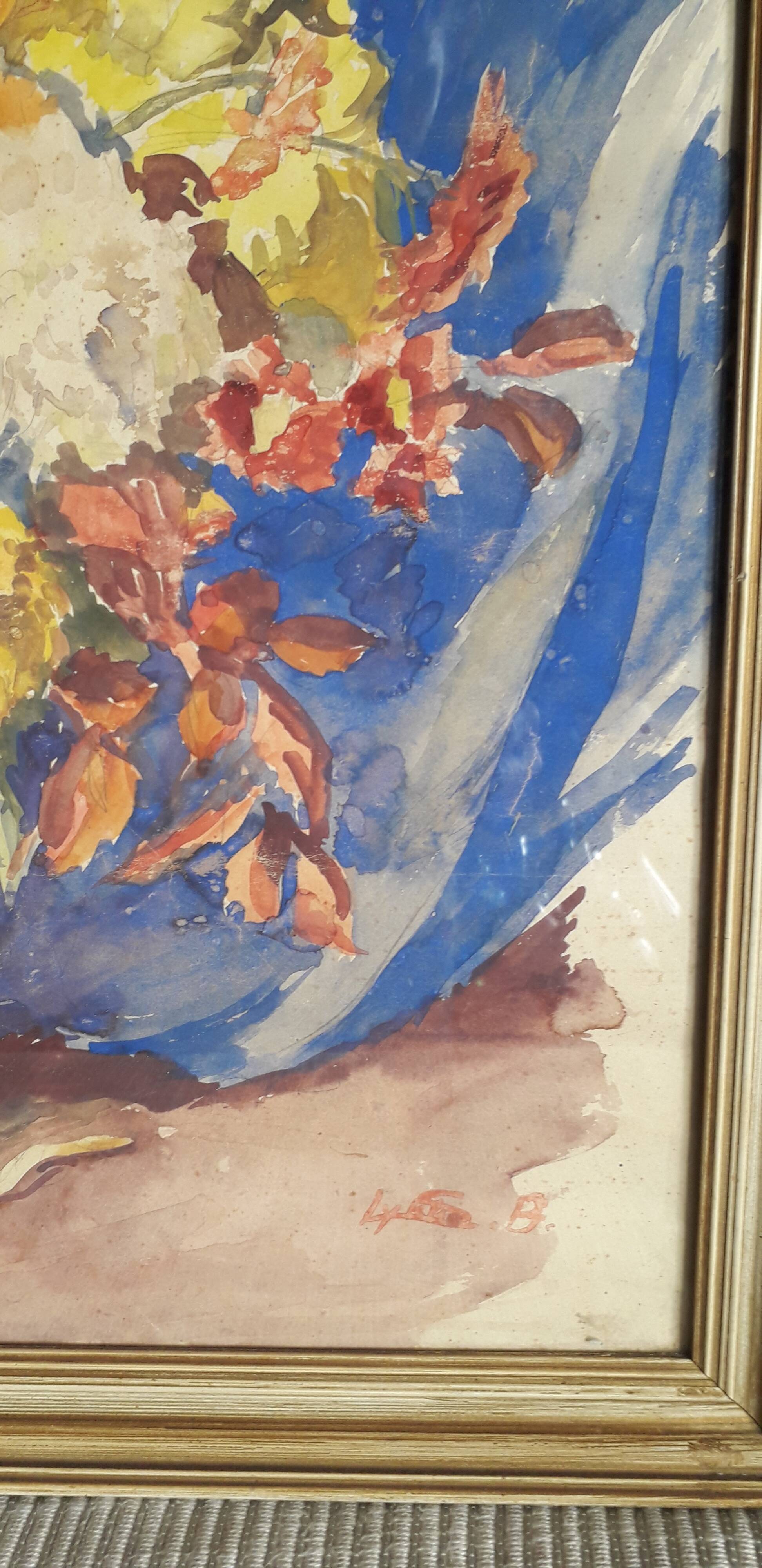 Tableau ancien représentant un bouquet de fleurs