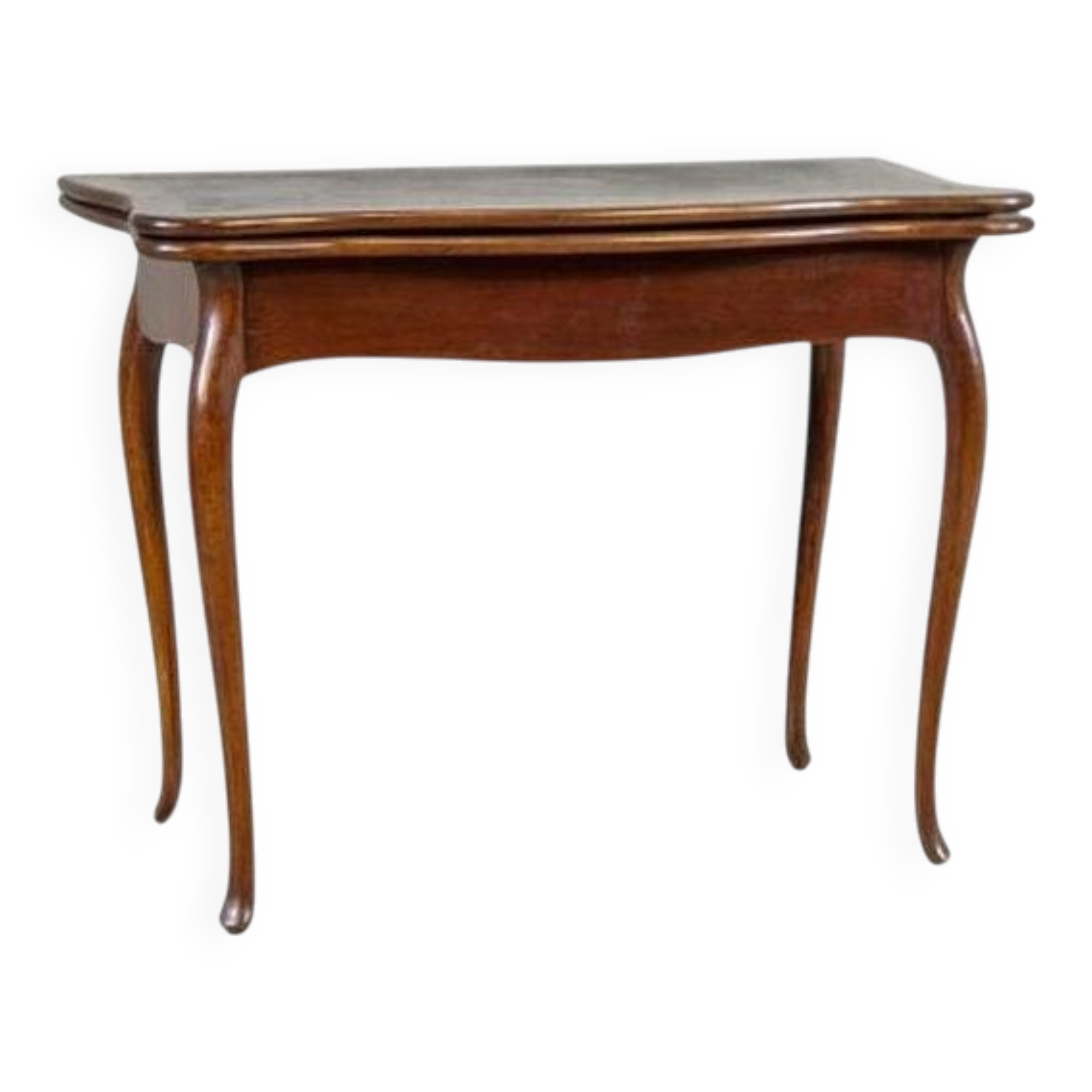 19th-Century Mahogany Wood & Veneer Console Table, 1890s