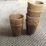Series of 6 sandstone cups