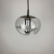Peill & Putzler Futura suspension in ribbed glass and chrome 1970