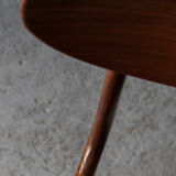 Set of 4 dining chairs in teak and burgundy by Louis van Teeffelen, The Netherlands, 1960’s