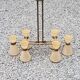 Vintage chandelier from the 50s in glass and brass 6 diabolo glass tulips