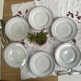 6 flat plates, antique porcelain from the Couleuvre factory.