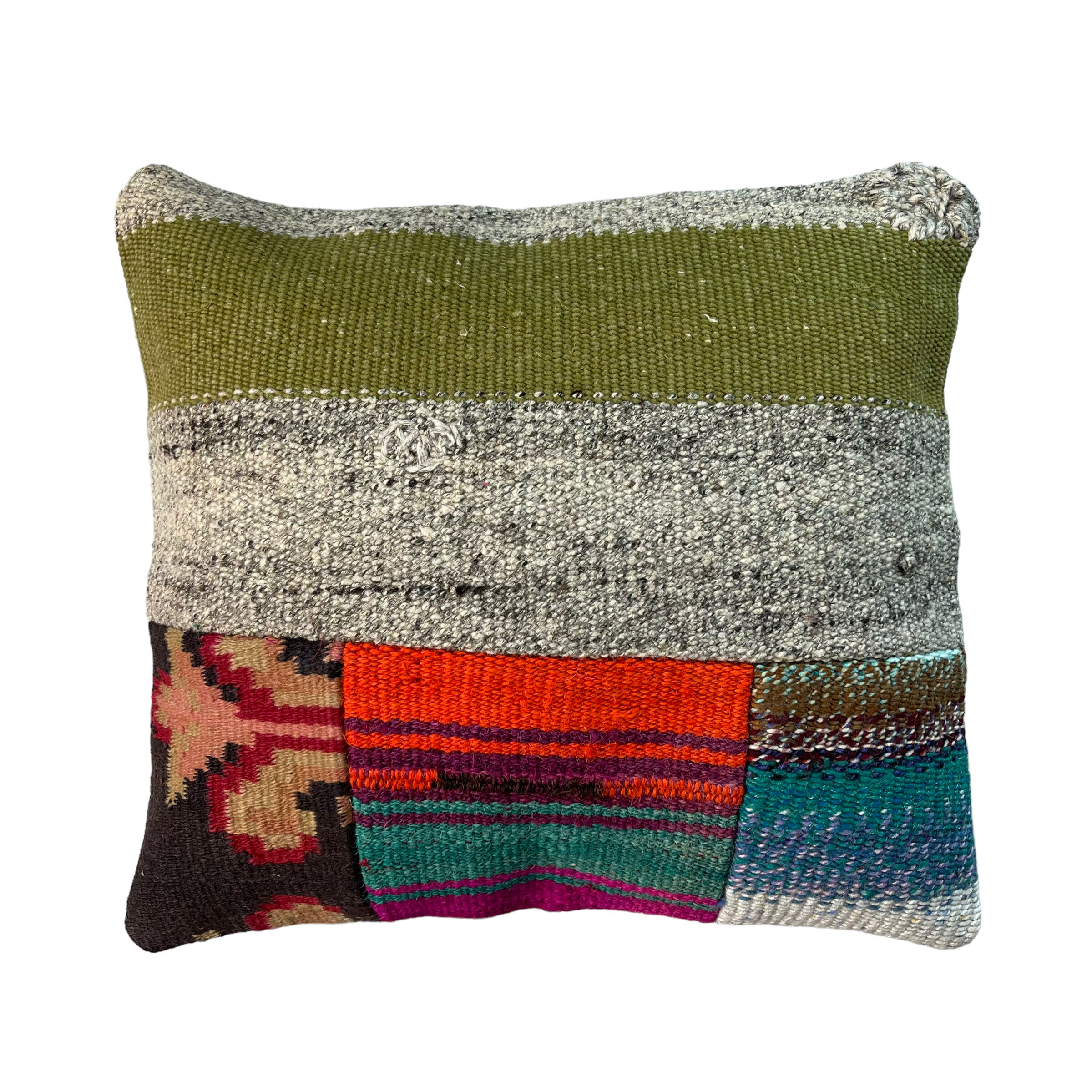 Vintage turkish kilim cushion cover, 40 x 40 cm