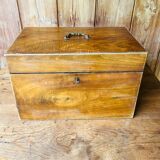 Antique wooden box with compartment