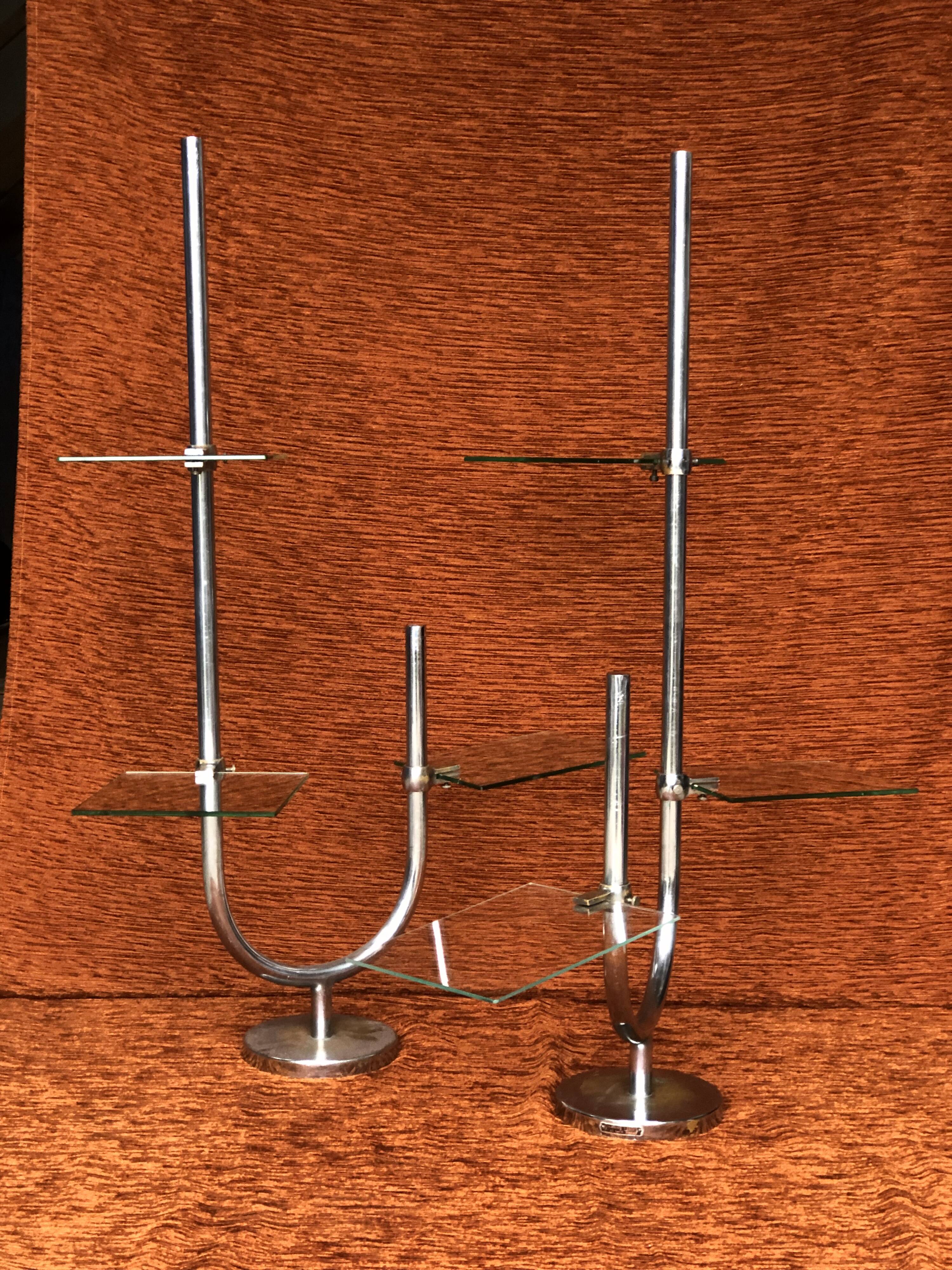 Pair of vintage chrome shelves 1950-1960