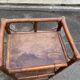 Vintage rattan and wicker shelf with 3 levels