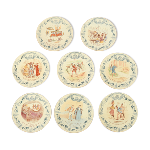 Suite de 8 assiettes - luneville