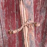 Antique coat rack with 12 hooks on wood (in different colors)