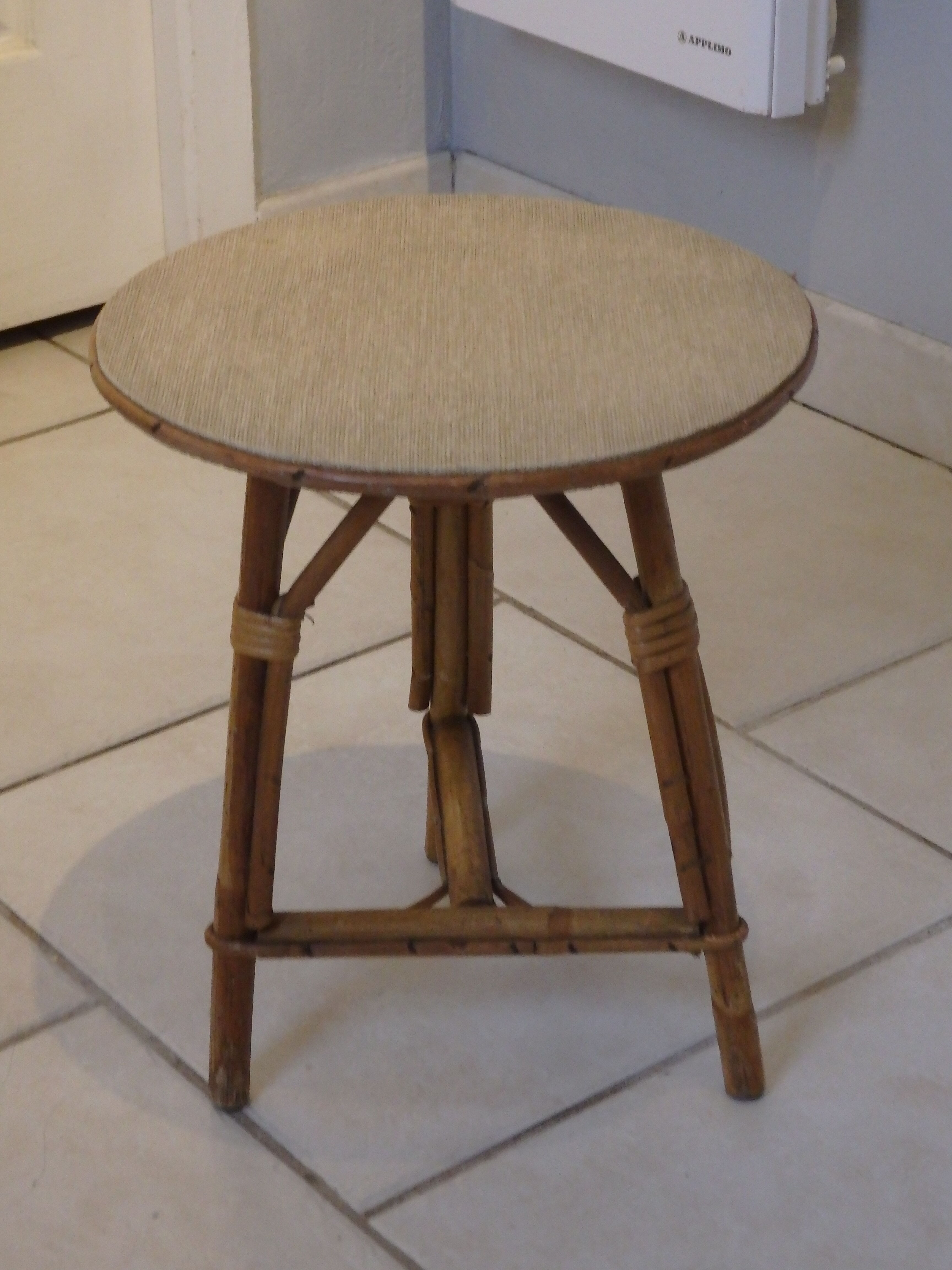 Side table vintage rattan