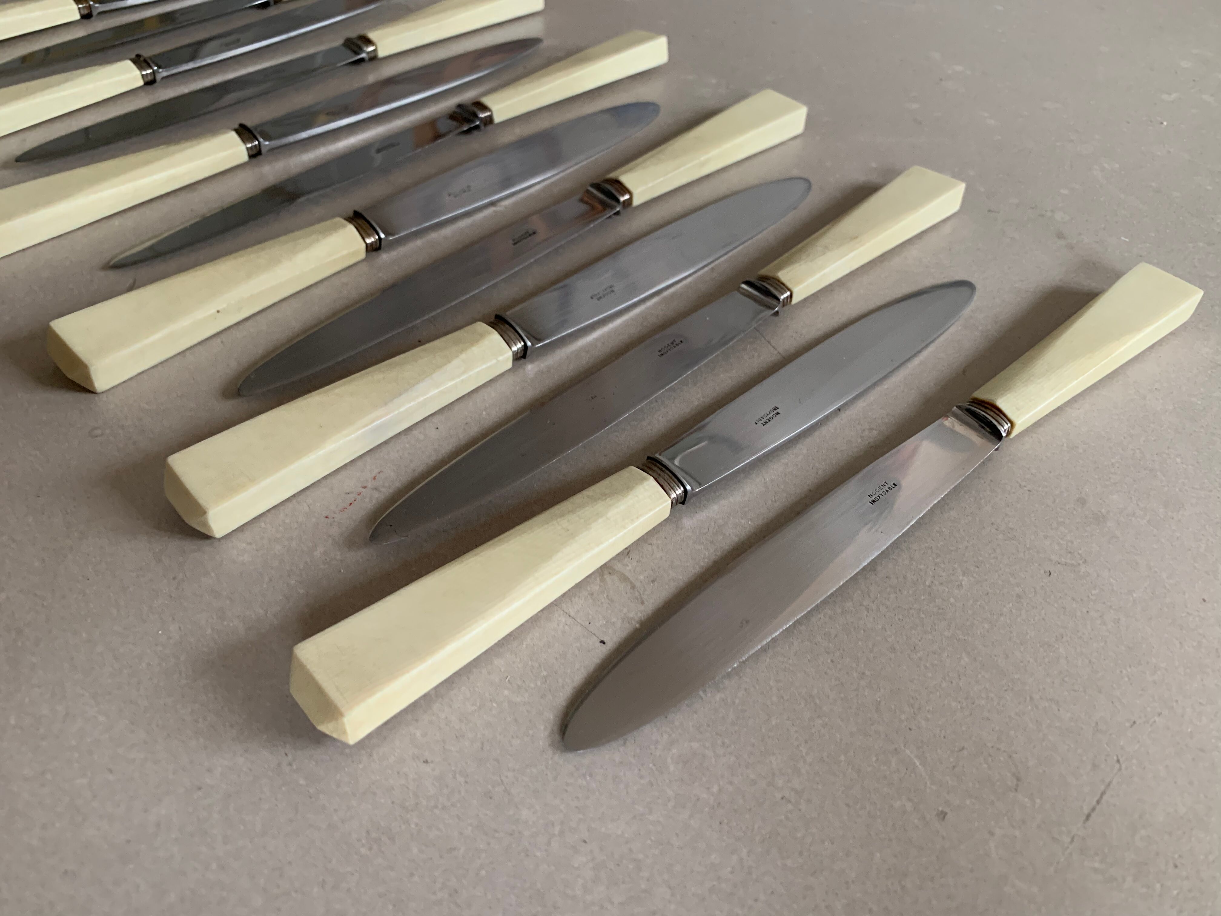 Set of 12 old Nogent knives