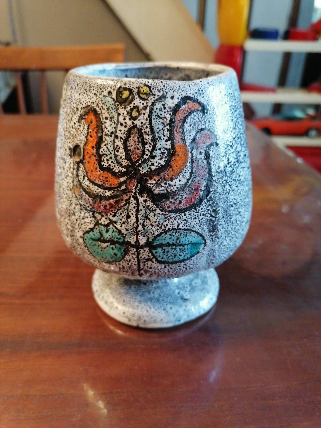 Small design vase 1960 fat lava