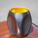 Vallauris modernist cubic vase enamelled black with orange interior, vintage vase, collection, decoration