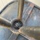 Paire de tabouret de bar artisanal pivotant metal industriel 50s