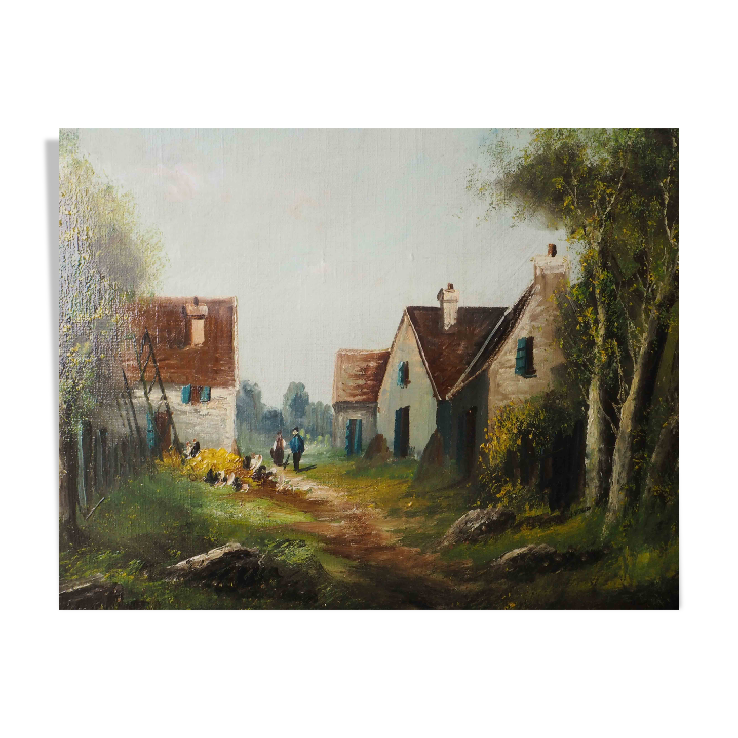 Table Tree-lined and lively village outing, HST end 19th