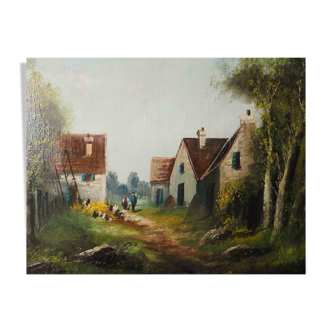 Table Tree-lined and lively village outing, HST end 19th