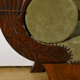 Canapé en Ronce d’Acajou, style Biedermeier – Fin XIXe