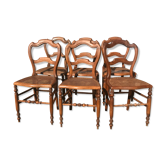 Suite of 6 Louis Philippe canne chairs