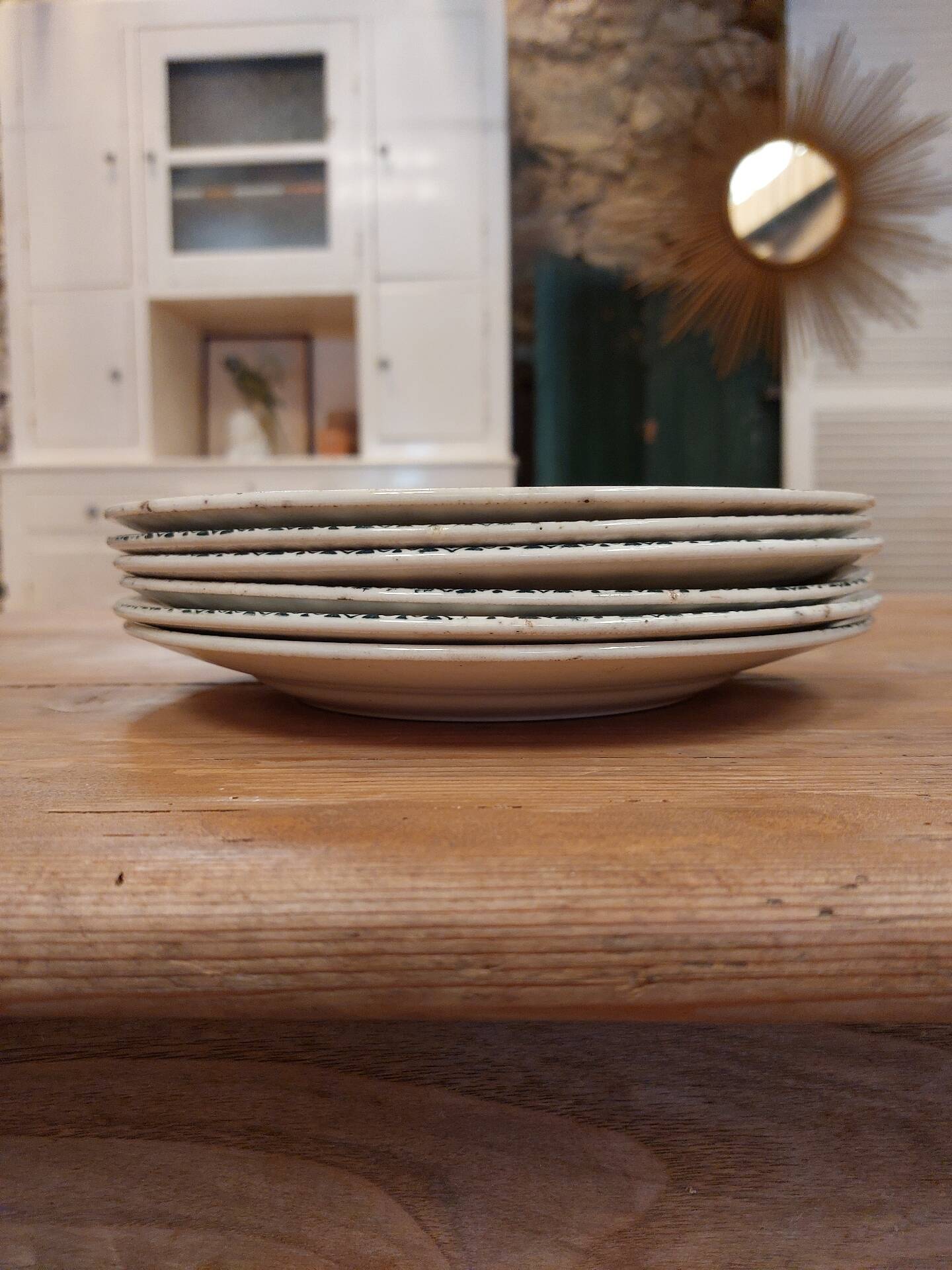 6 flat plates in ironstone - Guadeloupe model