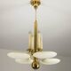 Art Deco Brass and Glass Chandelier, 1930s