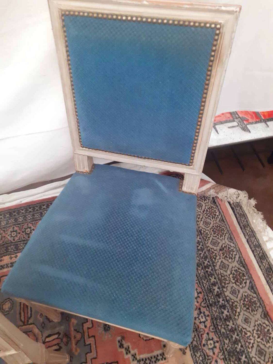 3 Antique Louis XVI style chairs with patina
