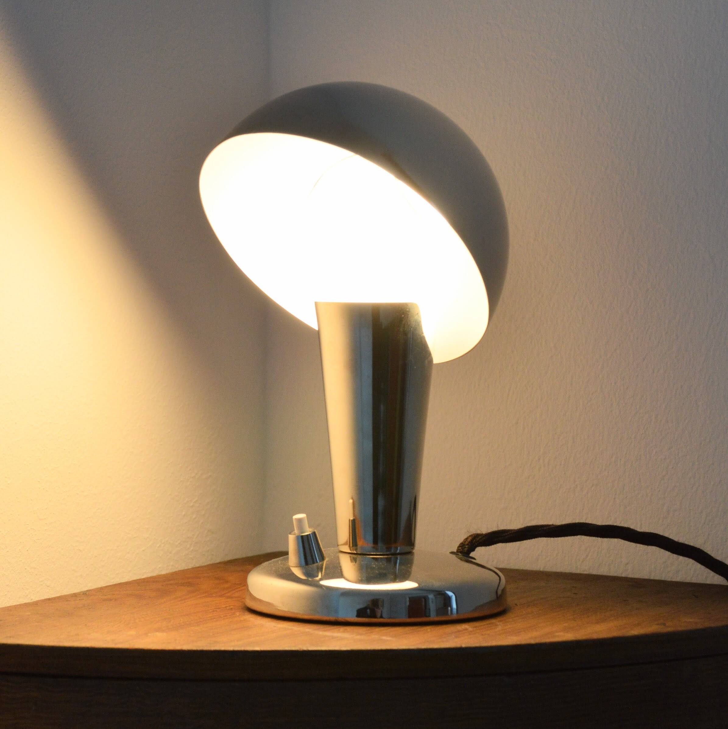 Chrome mushroom table/bedside/desk lamp 1950s