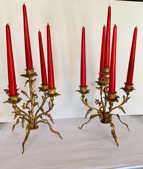 Paire de chandeliers style rocaille