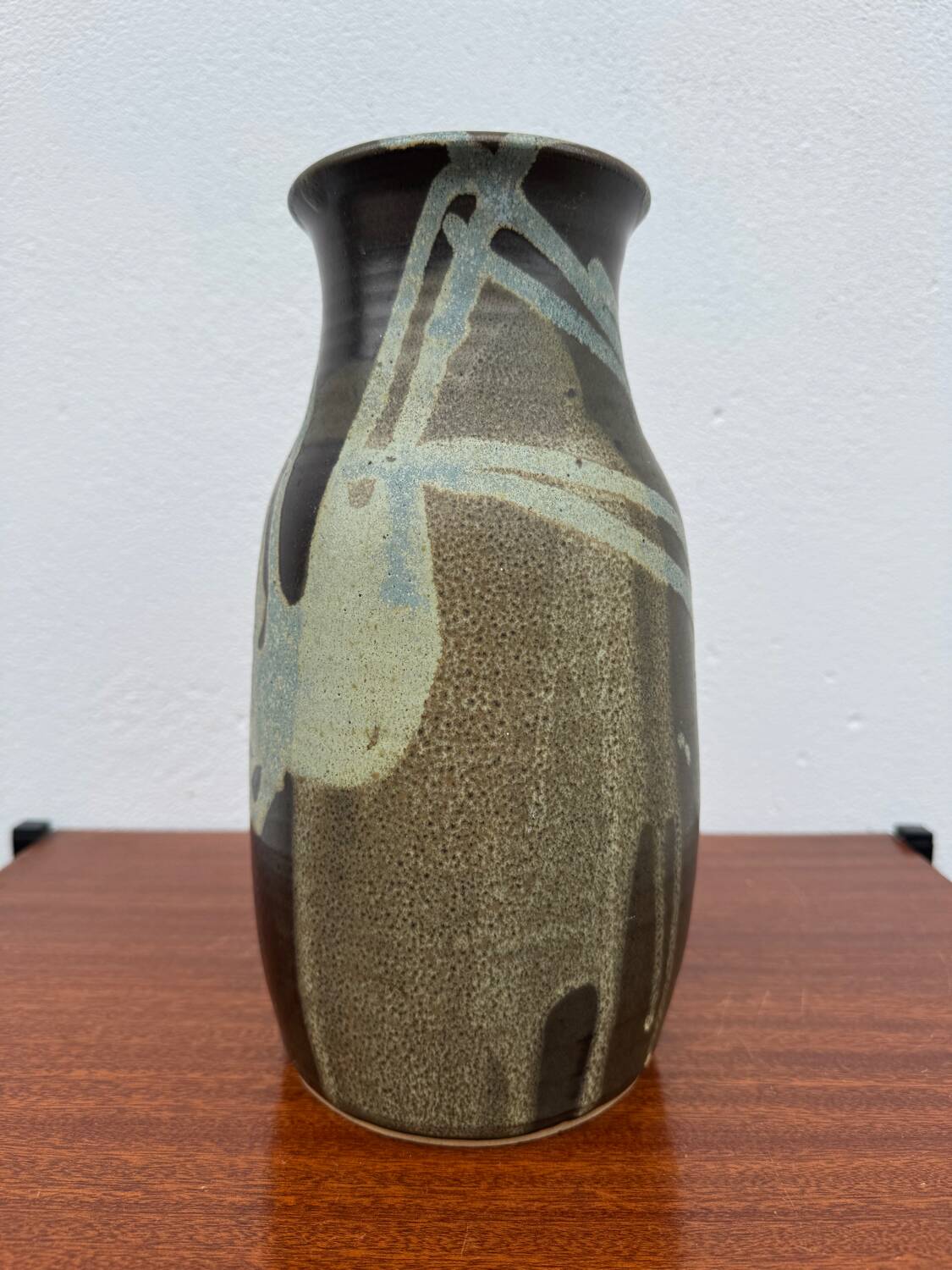Stoneware vase with drips in the style of Jean Pointu