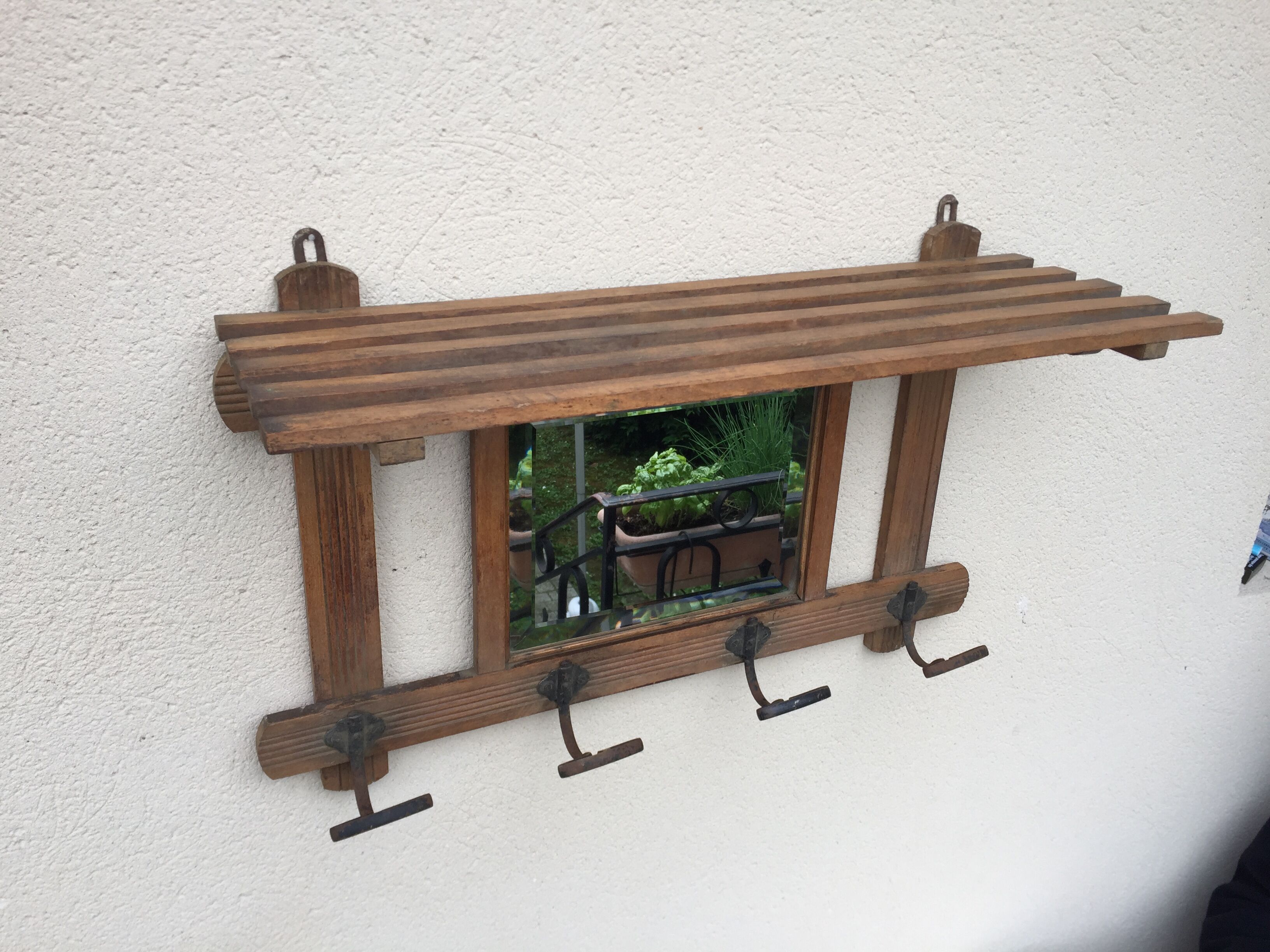 Door wall coats with mirror vintage 1940/1950