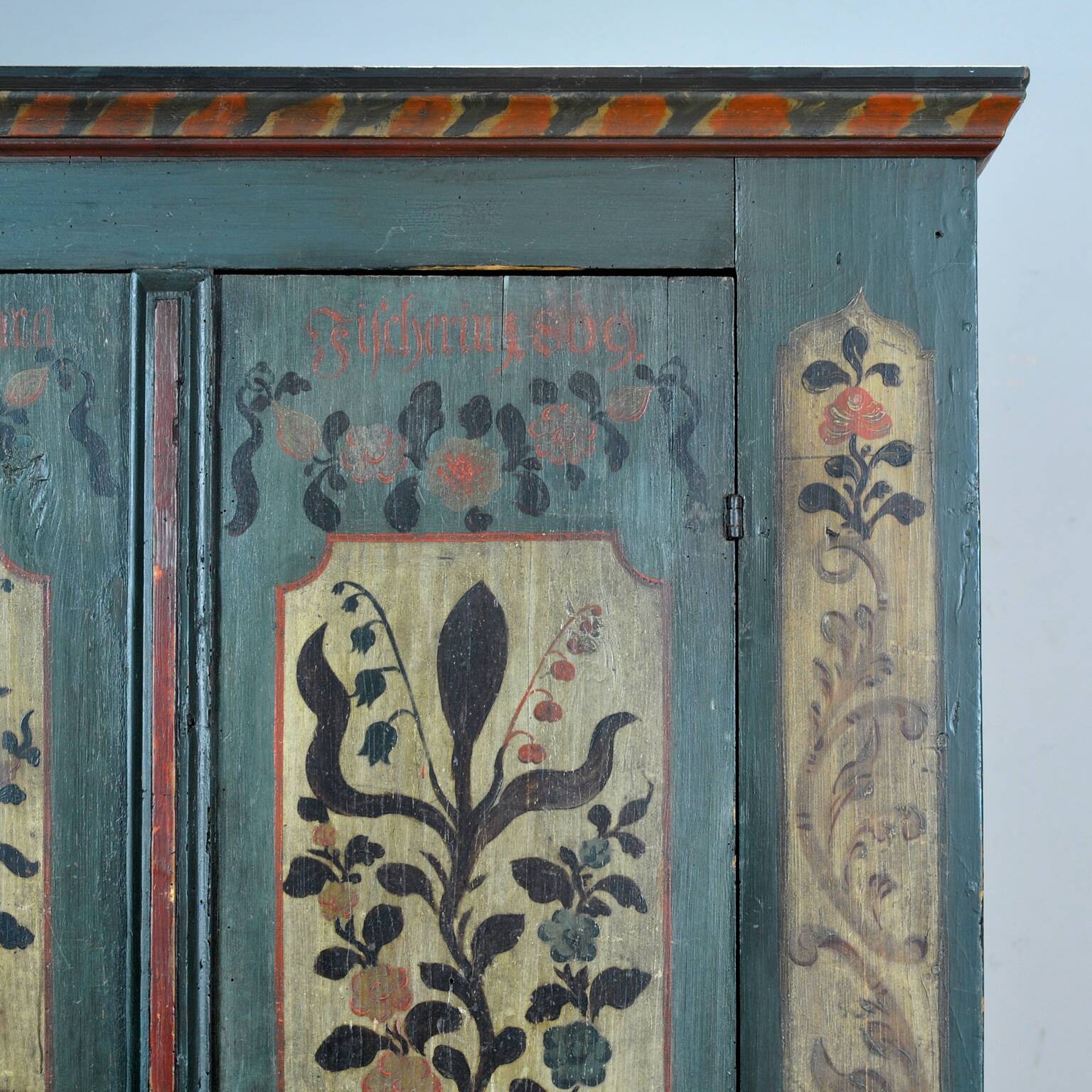 German folk art bridal armoire, 1809
