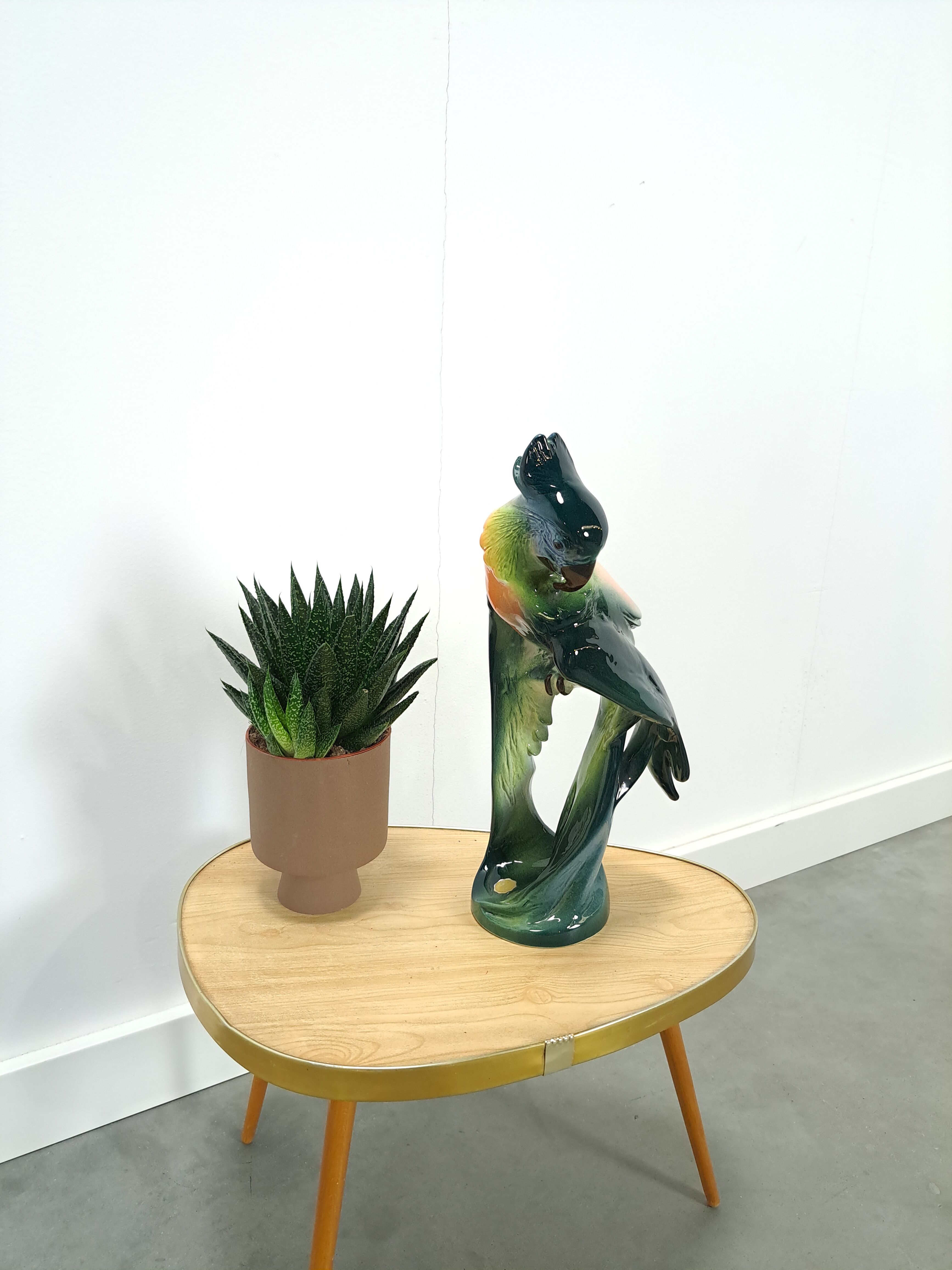 Porcelain statue cockatoo vintage