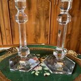 Crystal candlesticks Val Saint Lambert