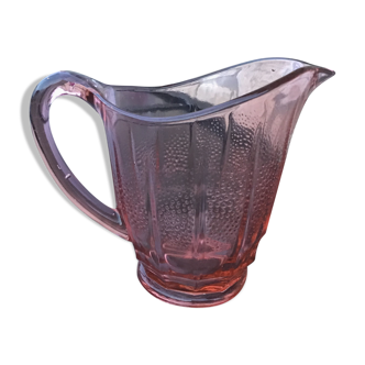 Pitcher pink glass water jug