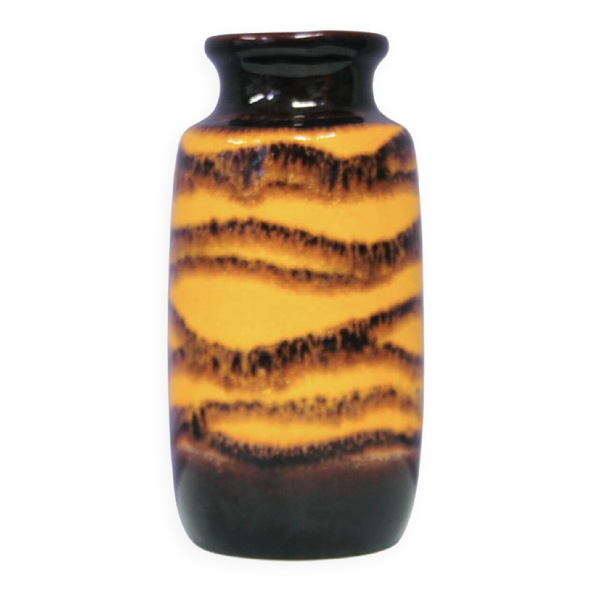 Brown & orange flamed West Germany vase