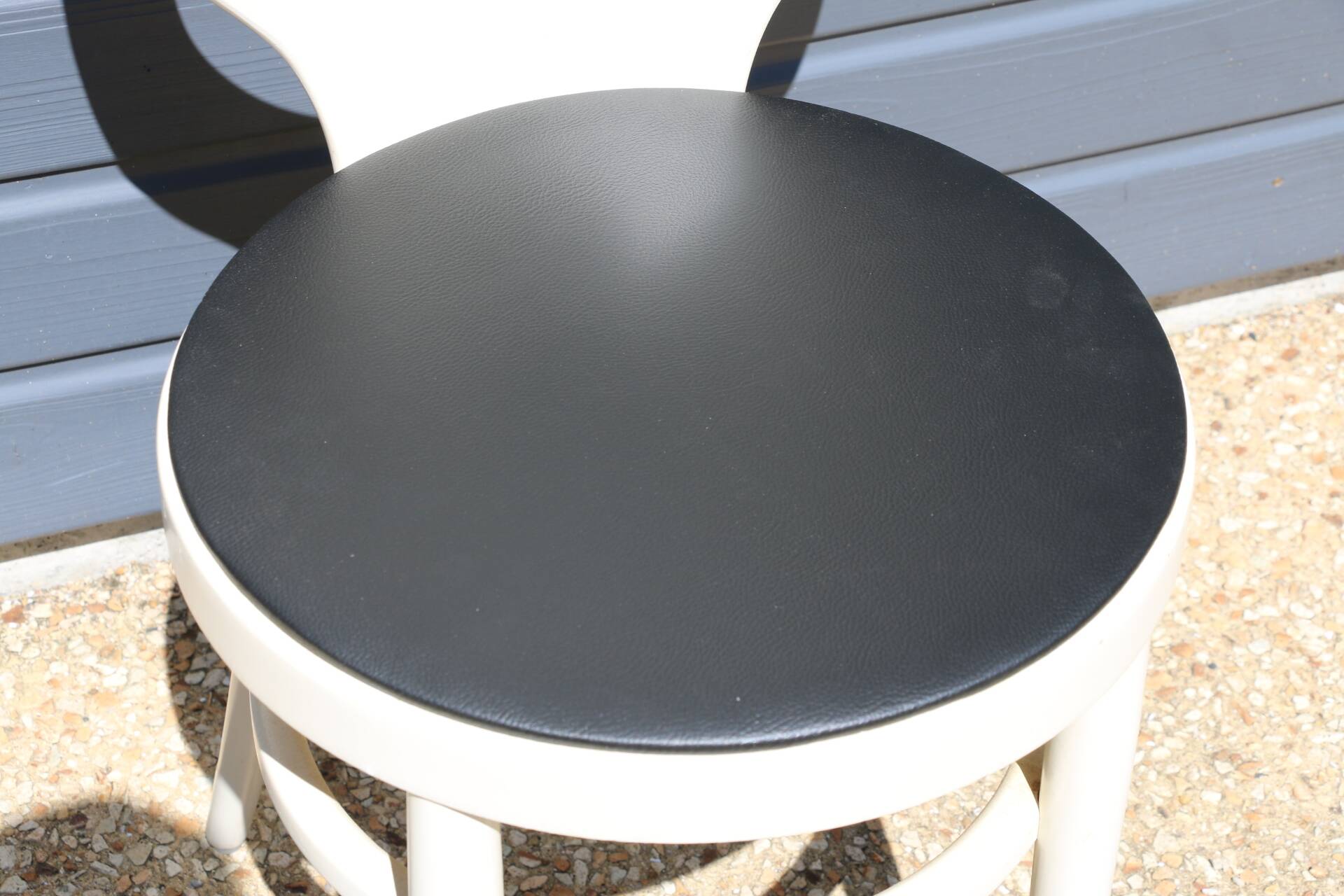 Baumann white seagull chair with black leatherette