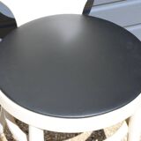 Baumann white seagull chair with black leatherette