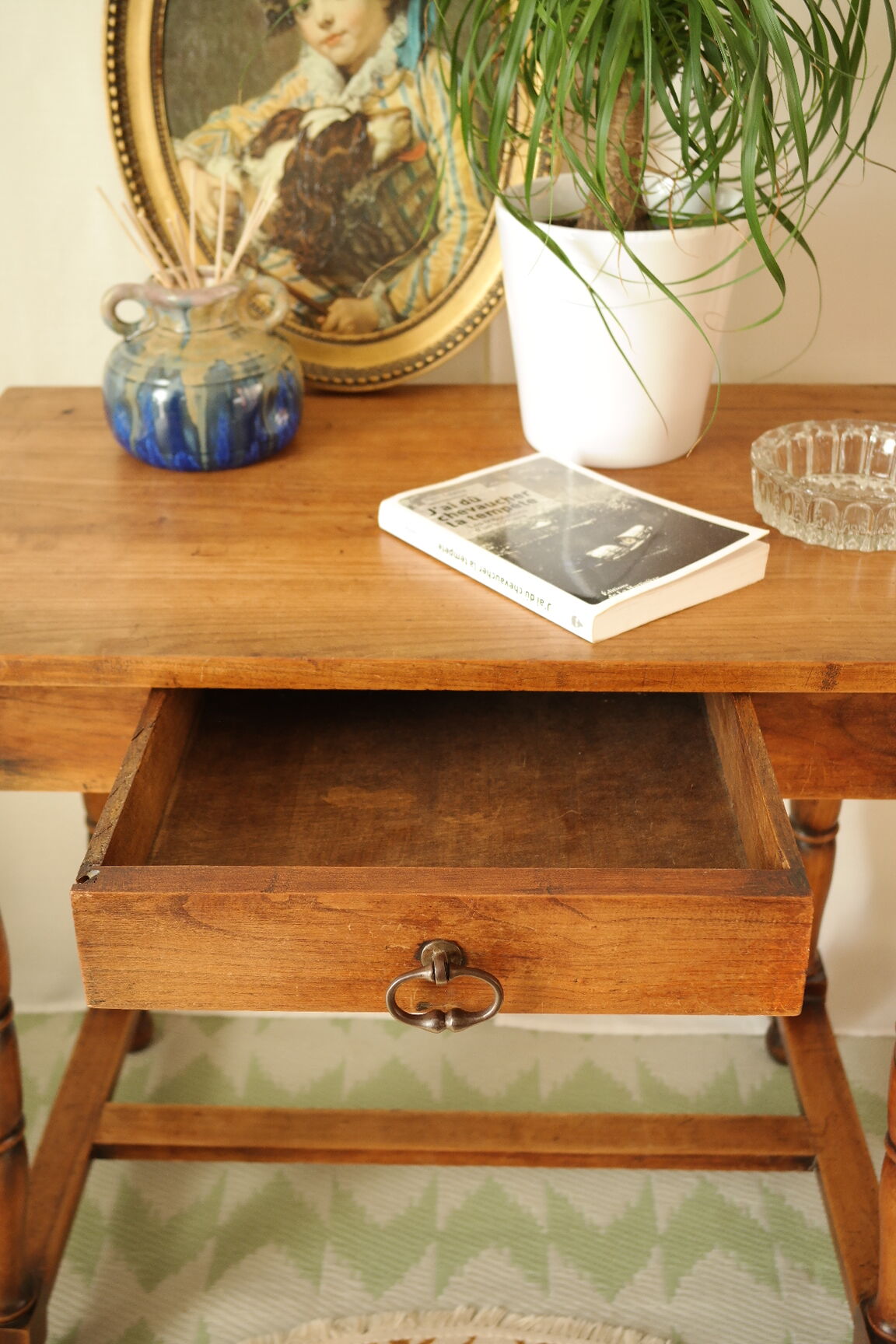 Antique walnut side table