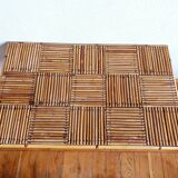 Audoux Minnet style split bamboo coffee table 1960