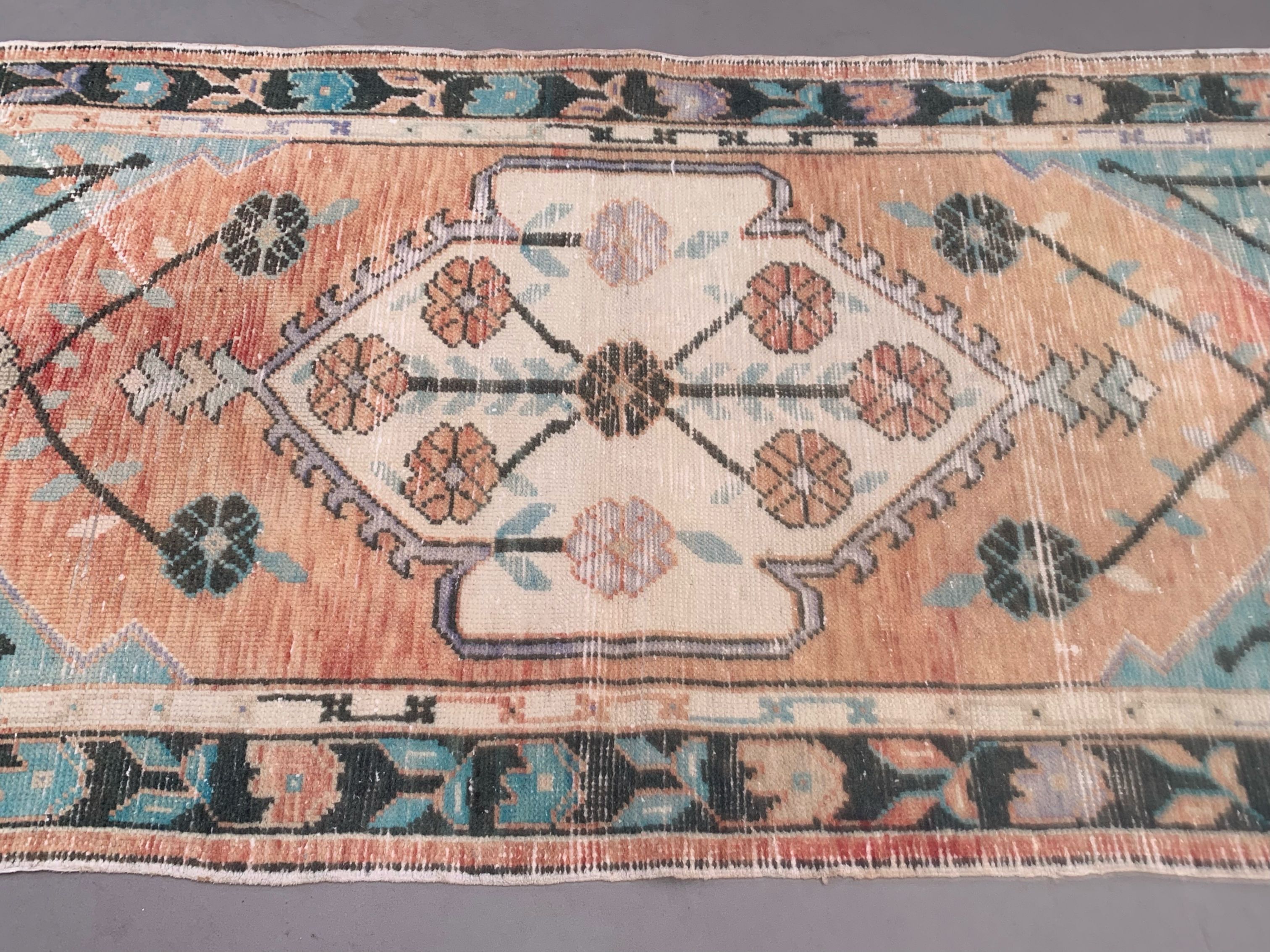 Turkish oushak rug 164x77 cm vintage carpet