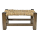 Wooden and straw footrest