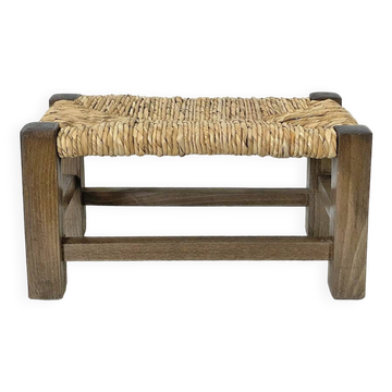Repose pieds en bois et paille