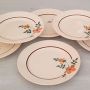 Flat earthenware plates Moulin des Loups Saint Amand Model Amélie Vintage