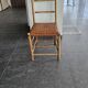 Chestnut chair, woven leather seat
