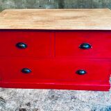 Bright red chest of drawers