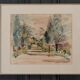 Watercolor on paper by Bernadette Sers Allée de Cyprès 20th century