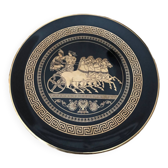 Greek plate with 24 carat gold decor - artisanal piece
